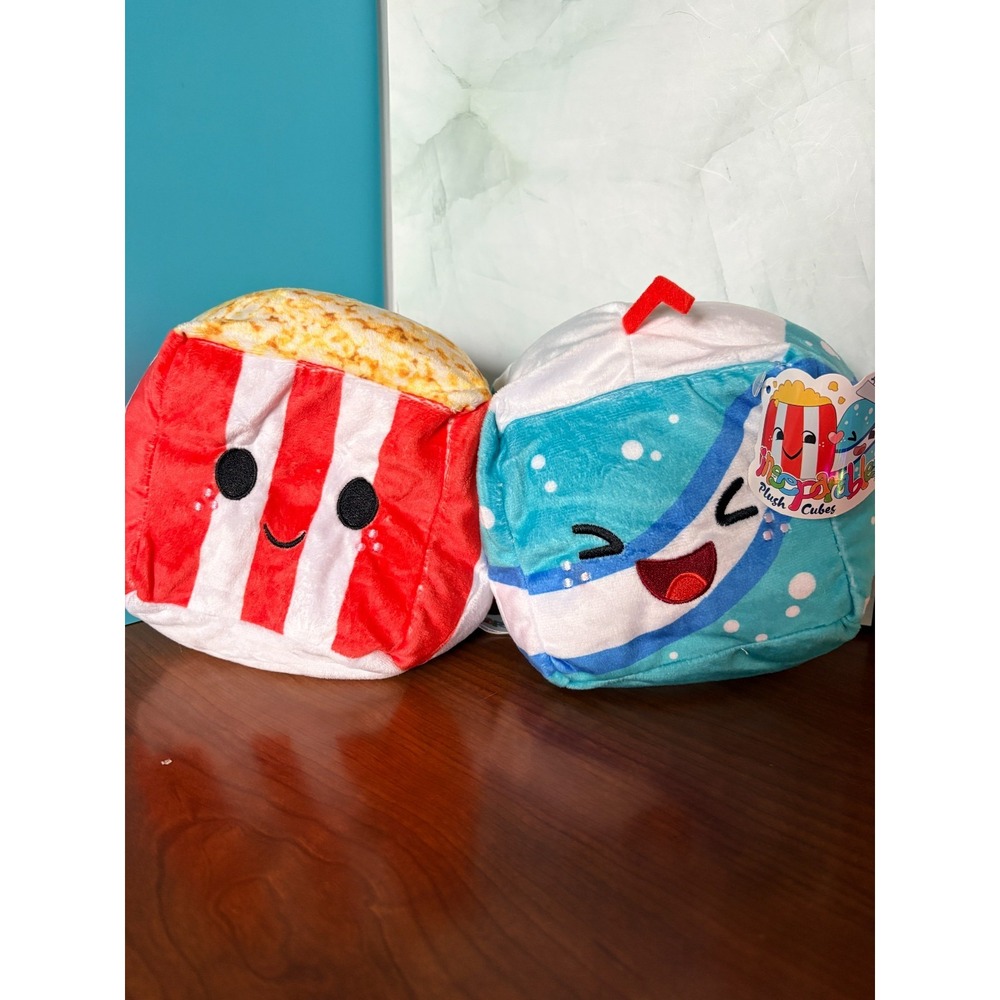 Inseparables Love plush cubes Popcorn and Soda Lot Of 2 New 5”
